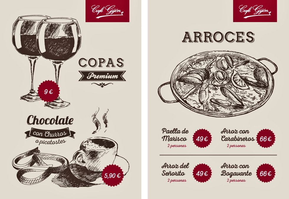 Carteles Arroces, Meriendas y Afterwork.