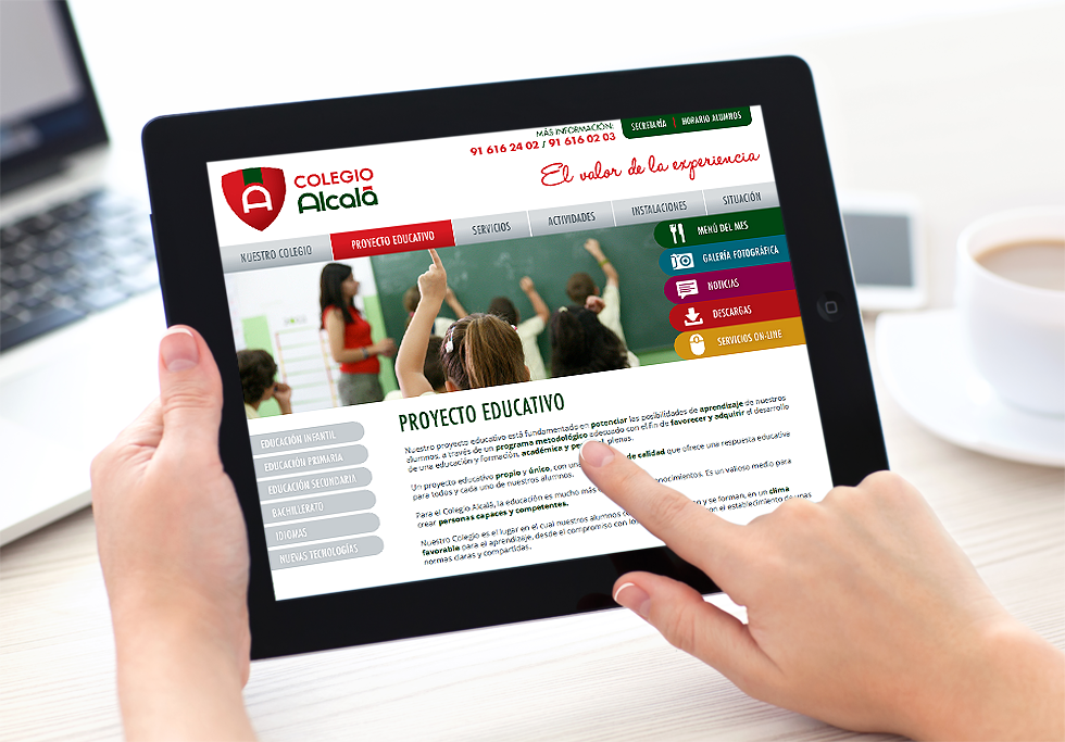 Web Colegio Alcalá versión Tablet