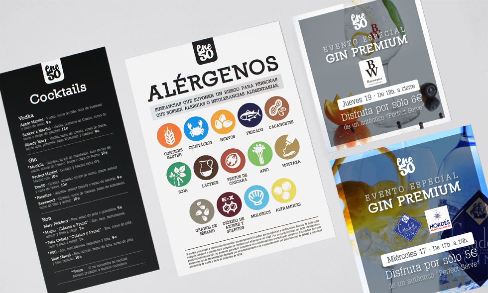 Flyers Cocktails, Alérgenos e Invitación Afterwork