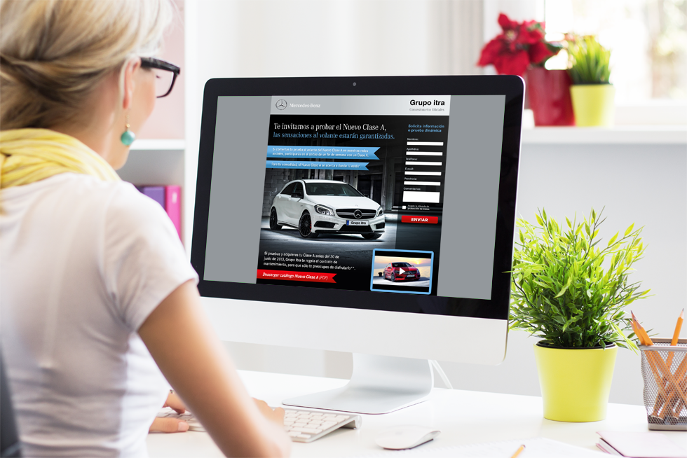 Landing page nuevo clase A de Mercedes Benz.