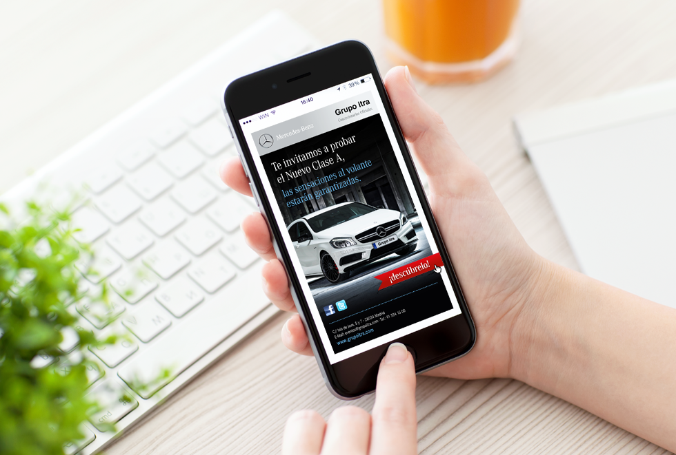 Newsletter nuevo clase A de Mercedes Benz.