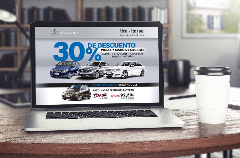 Newsletter 30% de descuento en piezas y mano de obra.